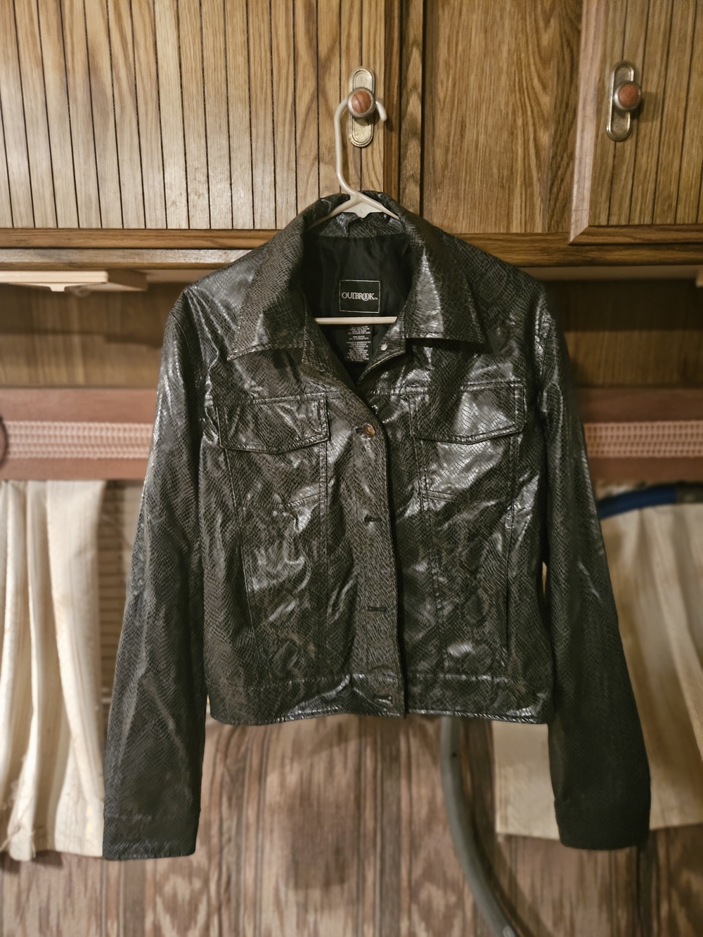 Outbrook Trading Co. Black/dark Gray Faux Snakeskin Jacket
